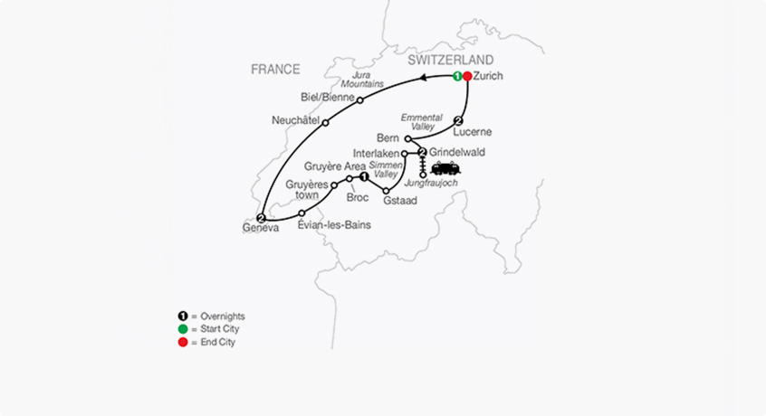 Itinerary map